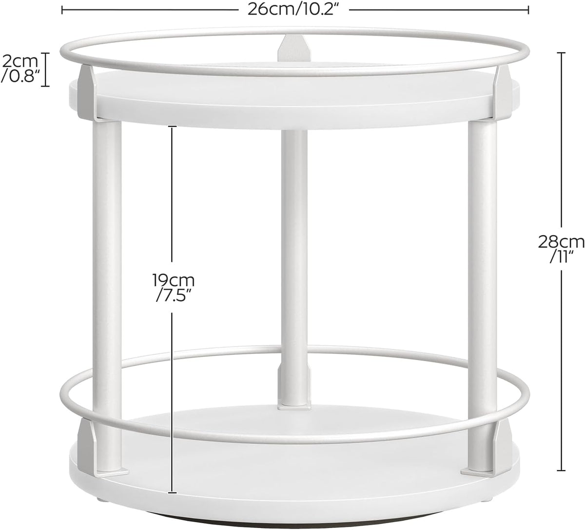 3-Tier Lazy Susan Organizer, Rotating Spice Rack, Spinning Organizer, Industrial Turntable Spice Rack Organizer for Cabinet, Kitchen Countertop, Pantry, Rustic Brown and Black SR23BR