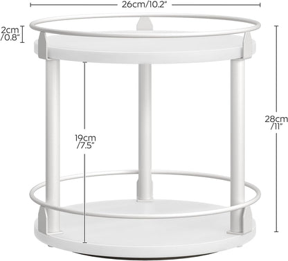 3-Tier Lazy Susan Organizer, Rotating Spice Rack, Spinning Organizer, Industrial Turntable Spice Rack Organizer for Cabinet, Kitchen Countertop, Pantry, Rustic Brown and Black SR23BR