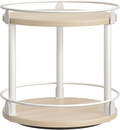 3-Tier Lazy Susan Organizer, Rotating Spice Rack, Spinning Organizer, Industrial Turntable Spice Rack Organizer for Cabinet, Kitchen Countertop, Pantry, Rustic Brown and Black SR23BR