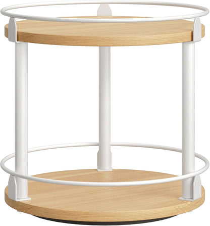 3-Tier Lazy Susan Organizer, Rotating Spice Rack, Spinning Organizer, Industrial Turntable Spice Rack Organizer for Cabinet, Kitchen Countertop, Pantry, Rustic Brown and Black SR23BR