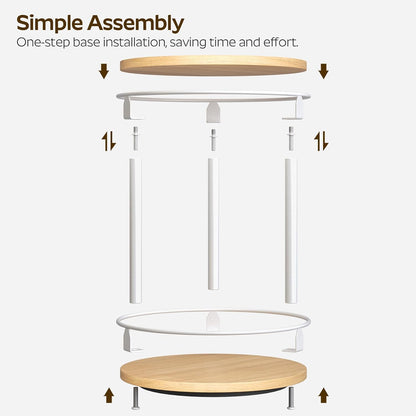 3-Tier Lazy Susan Organizer, Rotating Spice Rack, Spinning Organizer, Industrial Turntable Spice Rack Organizer for Cabinet, Kitchen Countertop, Pantry, Rustic Brown and Black SR23BR