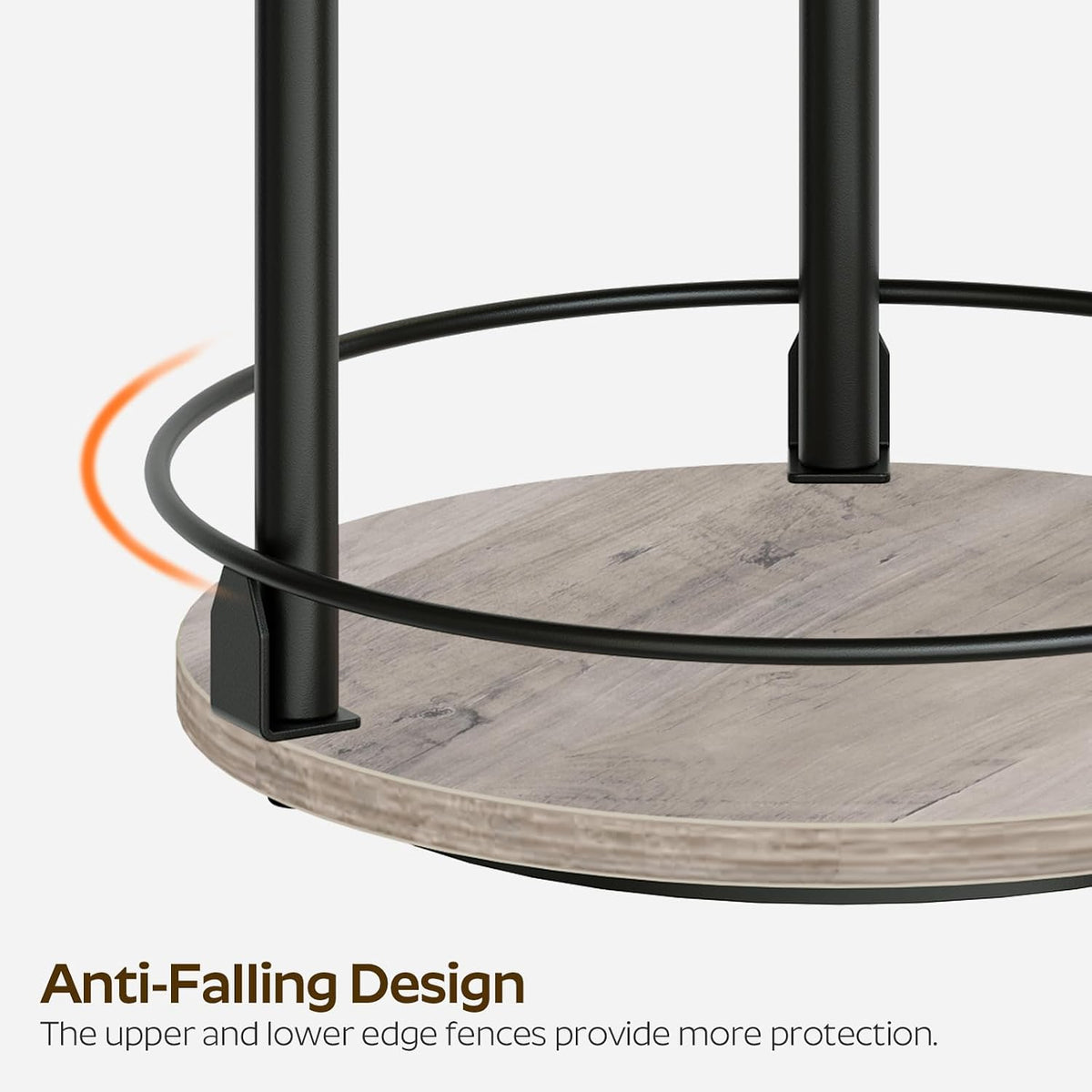 3-Tier Lazy Susan Organizer, Rotating Spice Rack, Spinning Organizer, Industrial Turntable Spice Rack Organizer for Cabinet, Kitchen Countertop, Pantry, Rustic Brown and Black SR23BR