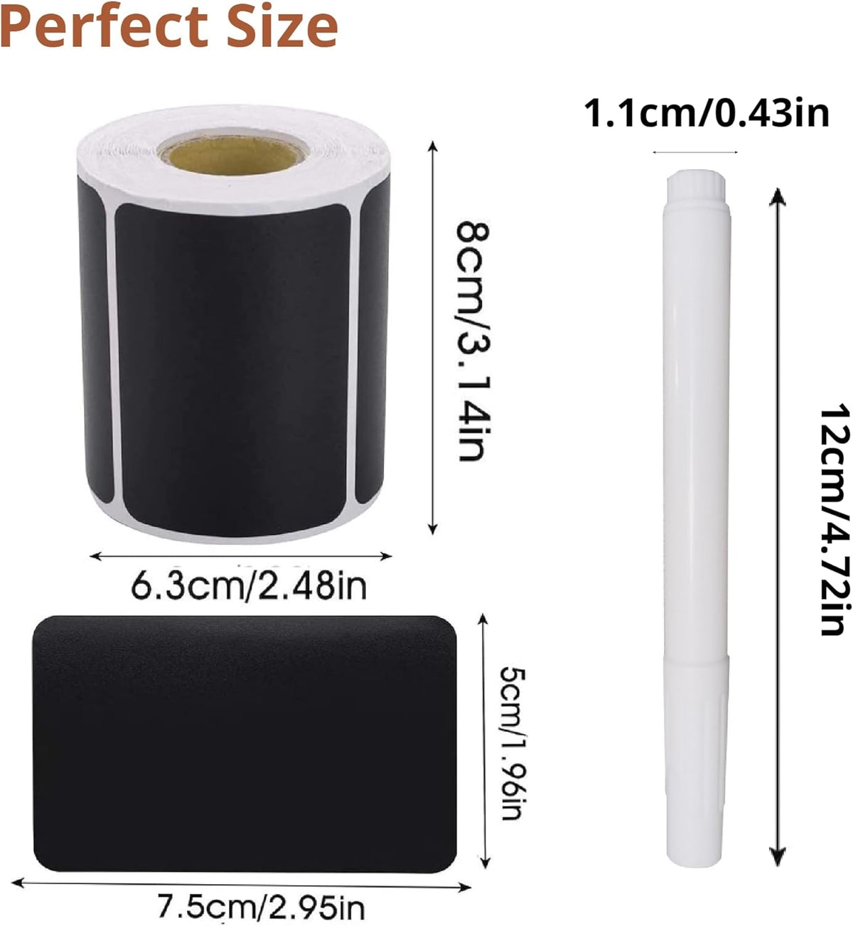 Chalkboard Labels for Food containers, Label Stickers with 2 White Liquid Chalk Markers, Waterproof Reusable Bottle Labels for Jars, Storage Bins