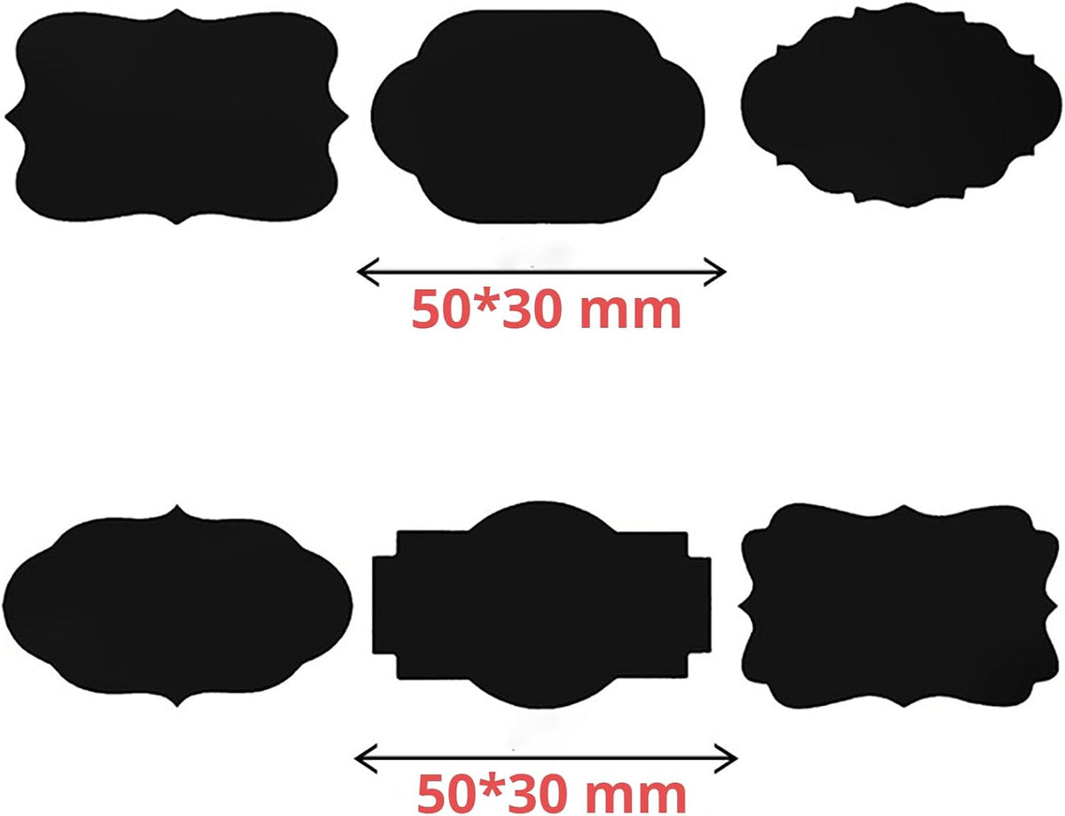 Chalkboard Labels for Food containers, Label Stickers with 2 White Liquid Chalk Markers, Waterproof Reusable Bottle Labels for Jars, Storage Bins