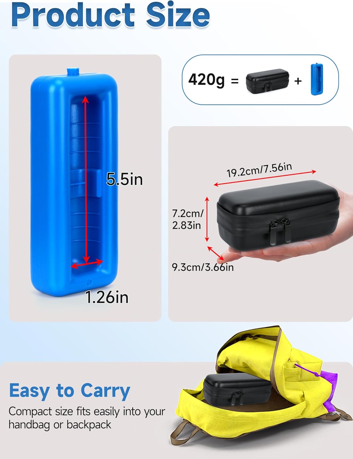 Insulin Vial Cooler Travel Case - 8 Slots Freezable Ice Brick Organizer for Peptide Vials, GLP-1 Fridge Holder Diabetic Small Bottle Refrigerator for 10ml U-100 Vials