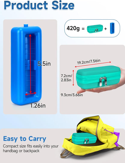 Insulin Vial Cooler Travel Case - 8 Slots Freezable Ice Brick Organizer for Peptide Vials, GLP-1 Fridge Holder Diabetic Small Bottle Refrigerator for 10ml U-100 Vials