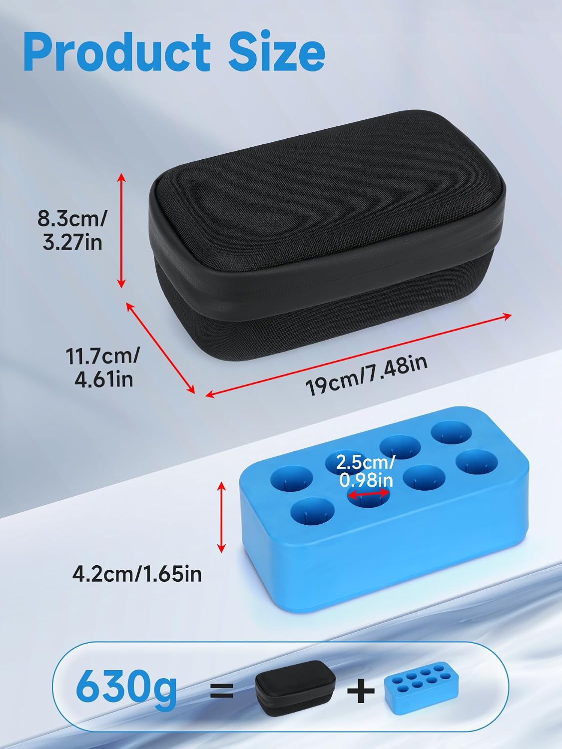 Insulin Vial Cooler Travel Case - 8 Slots Freezable Ice Brick Organizer for Peptide Vials, GLP-1 Fridge Holder Diabetic Small Bottle Refrigerator for 10ml U-100 Vials