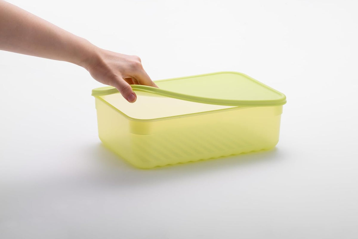Fresh-Block Plastic Food Storage Container | Produce Storage Containers for Fridge | Vegetable & Fruit Storage Containers for Fridge, Airtight Storage, Microwave & Dishwasher Safe, 3.2L