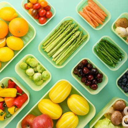 Fresh-Block Plastic Food Storage Container | Produce Storage Containers for Fridge | Vegetable & Fruit Storage Containers for Fridge, Airtight Storage, Microwave & Dishwasher Safe, 3.2L