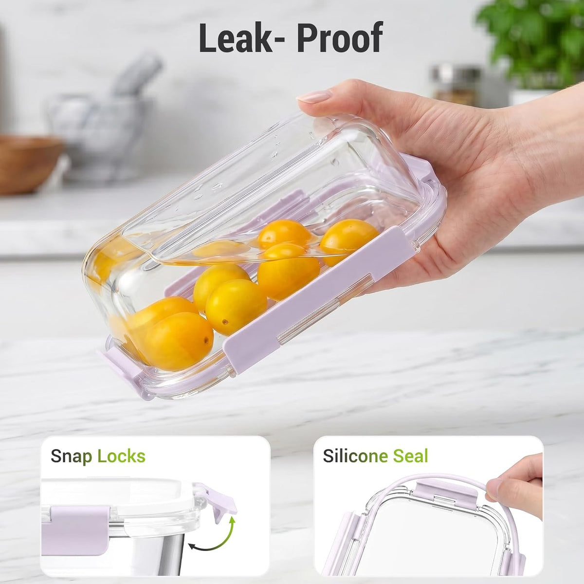 10 Sets 36 oz & 12 oz Glass Food Storage Containers with lids, Gray