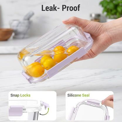 10 Sets 36 oz & 12 oz Glass Food Storage Containers with lids, Gray