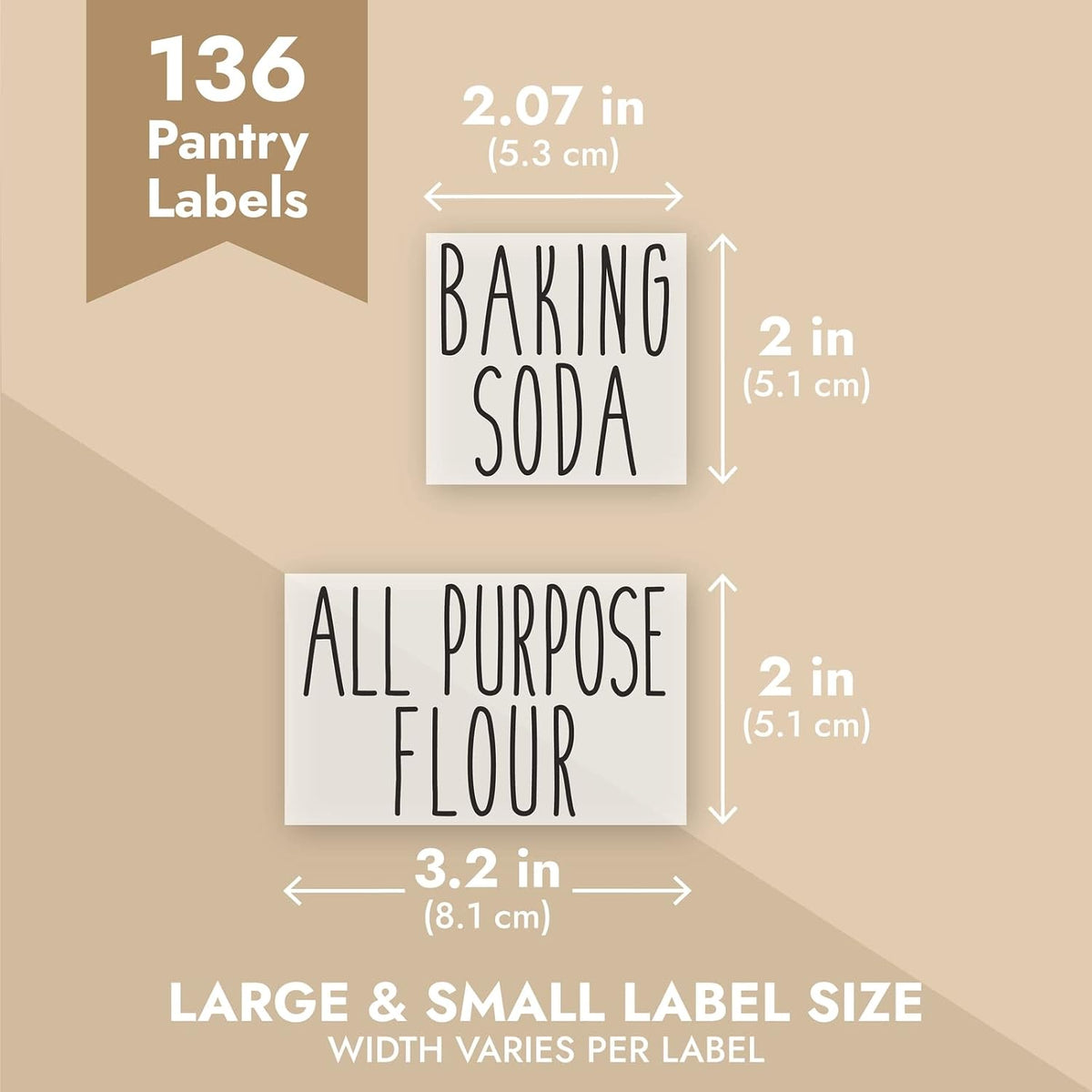 Labels for Storage Bins - 158 Count, White Script Vinyl - Removable Waterproof Labels for Food Containers & Pantry, Kitchen & Freezer Organization