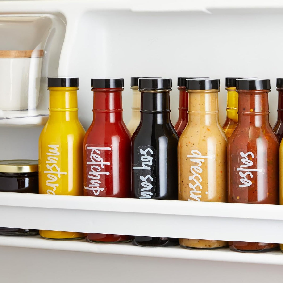 Labels for Storage Bins - 158 Count, White Script Vinyl - Removable Waterproof Labels for Food Containers & Pantry, Kitchen & Freezer Organization