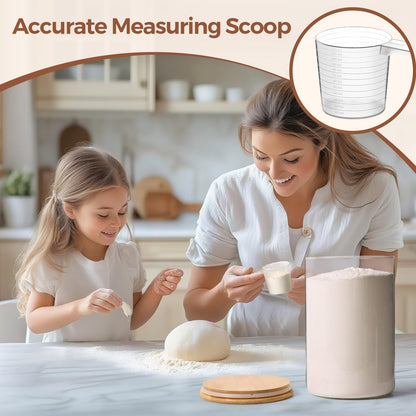 Glass Storage Jars with Bamboo Lids 3.6 Qt 2 Pack Large Wide Mouth | Pantry Organization, Flour Sugar Coffee Beans, Pasta Cereal Dry Food, Big Capacity, Cabinet Organization, Dry Food Storage