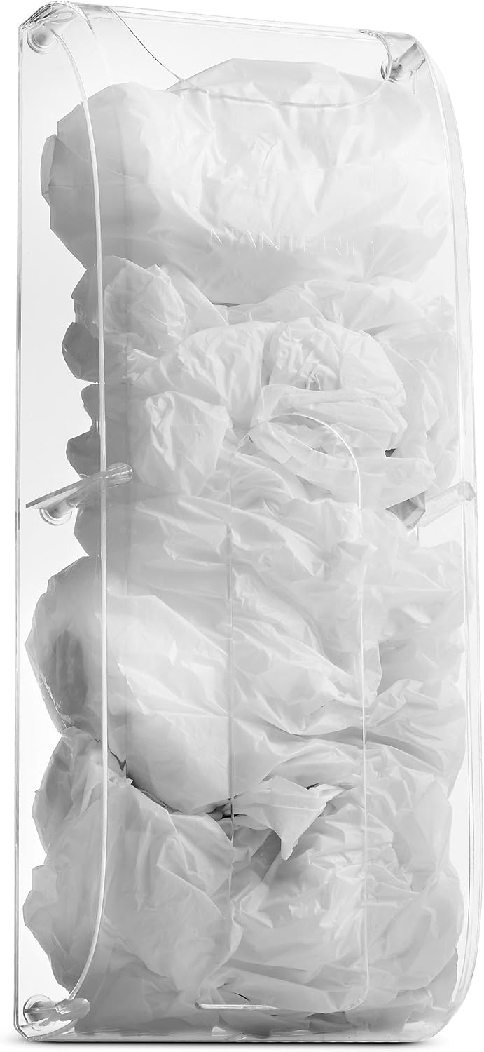 Plastic Bag Holder | UPGRADED Wall-Mount Grocery Bag Dispenser | Space-Saving Design | Easy Install | Smudge-Proof, Fingerprint-Resistant | Silver | Holds the Most Bags for Maximum Storage