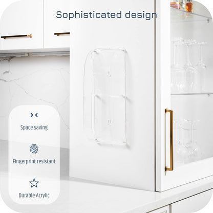 Plastic Bag Holder | UPGRADED Wall-Mount Grocery Bag Dispenser | Space-Saving Design | Easy Install | Smudge-Proof, Fingerprint-Resistant | Silver | Holds the Most Bags for Maximum Storage