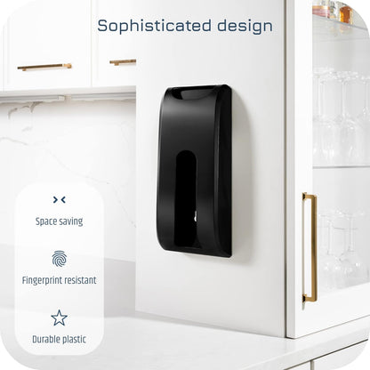 Plastic Bag Holder | UPGRADED Wall-Mount Grocery Bag Dispenser | Space-Saving Design | Easy Install | Smudge-Proof, Fingerprint-Resistant | Silver | Holds the Most Bags for Maximum Storage