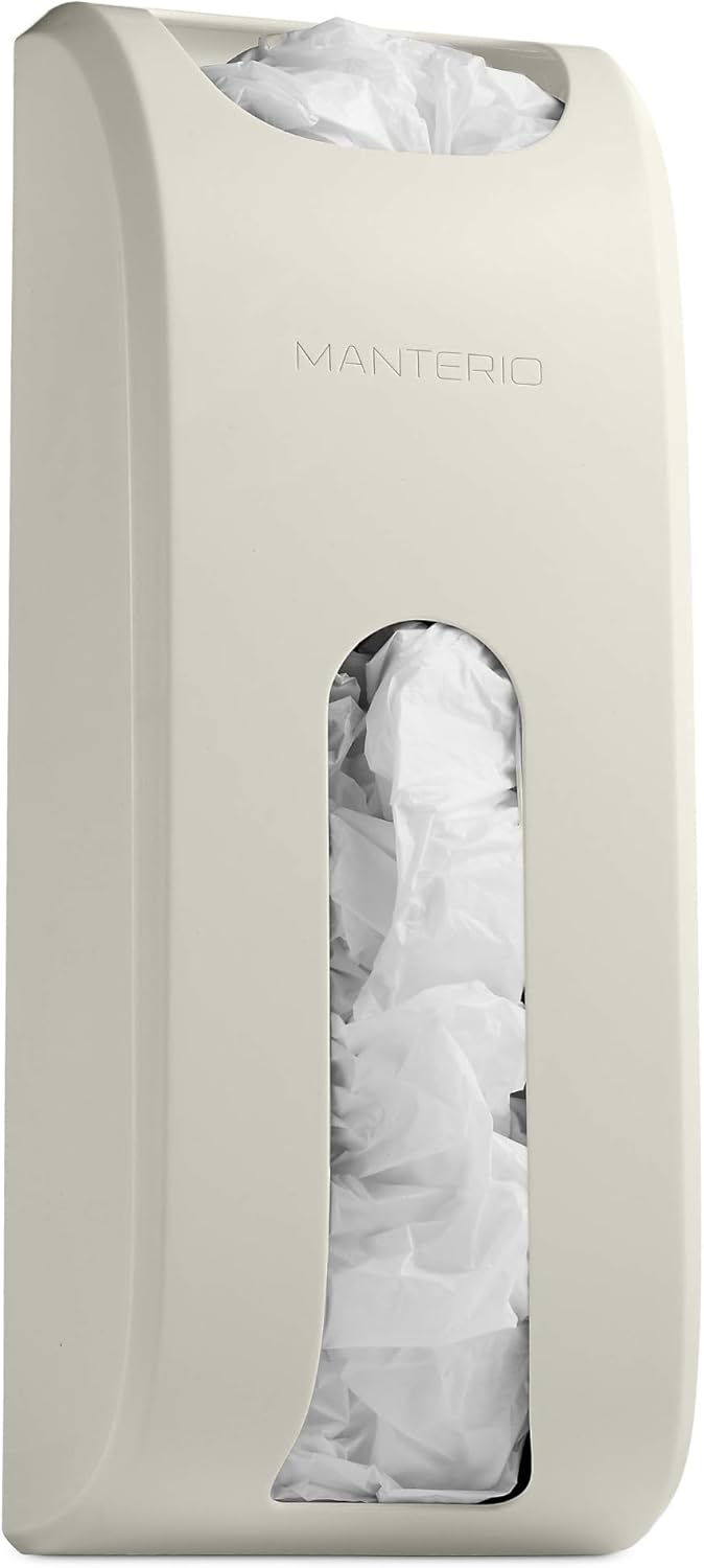 Plastic Bag Holder | UPGRADED Wall-Mount Grocery Bag Dispenser | Space-Saving Design | Easy Install | Smudge-Proof, Fingerprint-Resistant | Silver | Holds the Most Bags for Maximum Storage