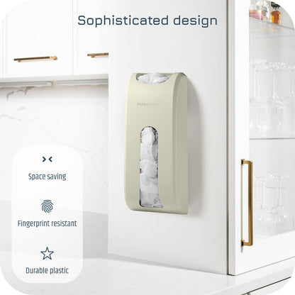 Plastic Bag Holder | UPGRADED Wall-Mount Grocery Bag Dispenser | Space-Saving Design | Easy Install | Smudge-Proof, Fingerprint-Resistant | Silver | Holds the Most Bags for Maximum Storage