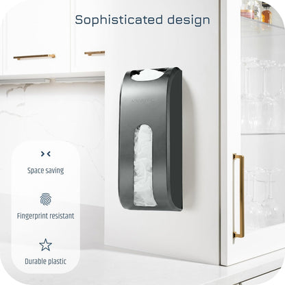 Plastic Bag Holder | UPGRADED Wall-Mount Grocery Bag Dispenser | Space-Saving Design | Easy Install | Smudge-Proof, Fingerprint-Resistant | Silver | Holds the Most Bags for Maximum Storage
