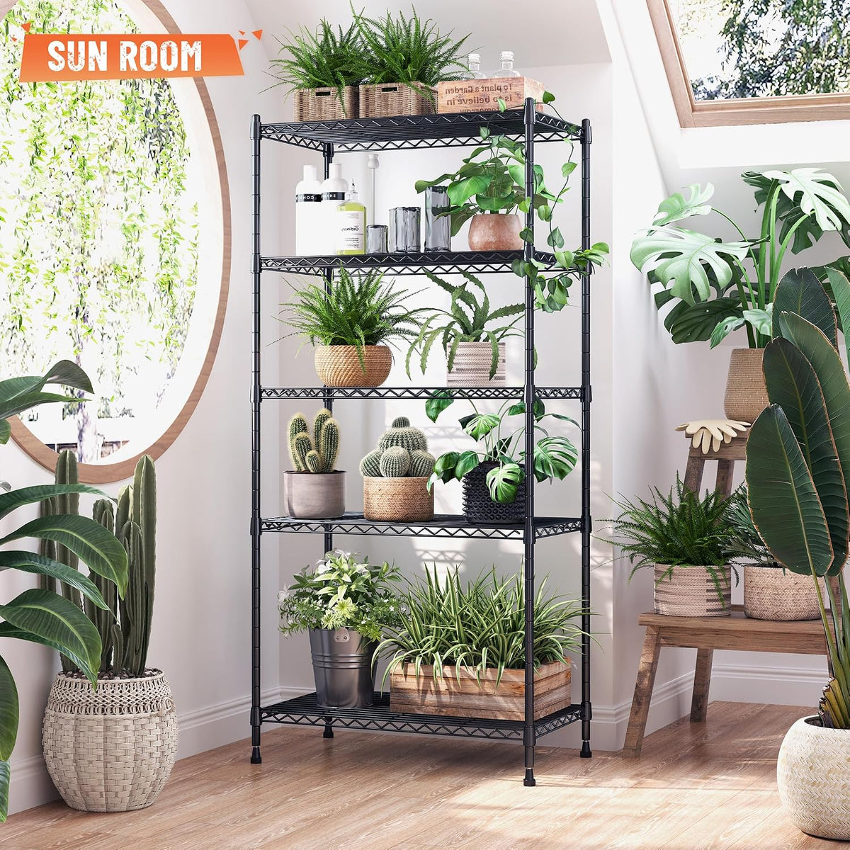 Heavy Duty 6-Tier Rolling Storage Shelves with Wheels for Garage