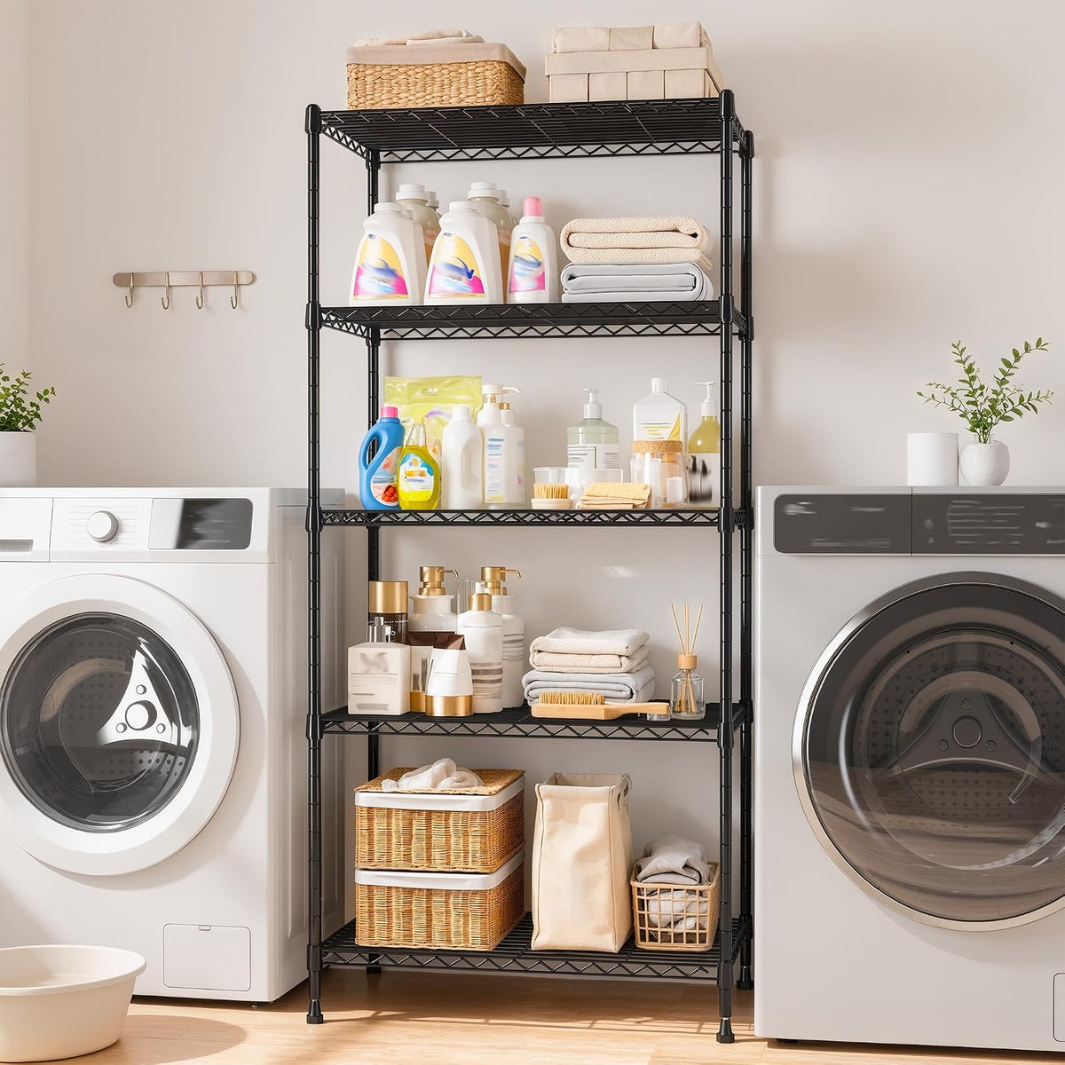 Heavy Duty 6-Tier Rolling Storage Shelves with Wheels for Garage