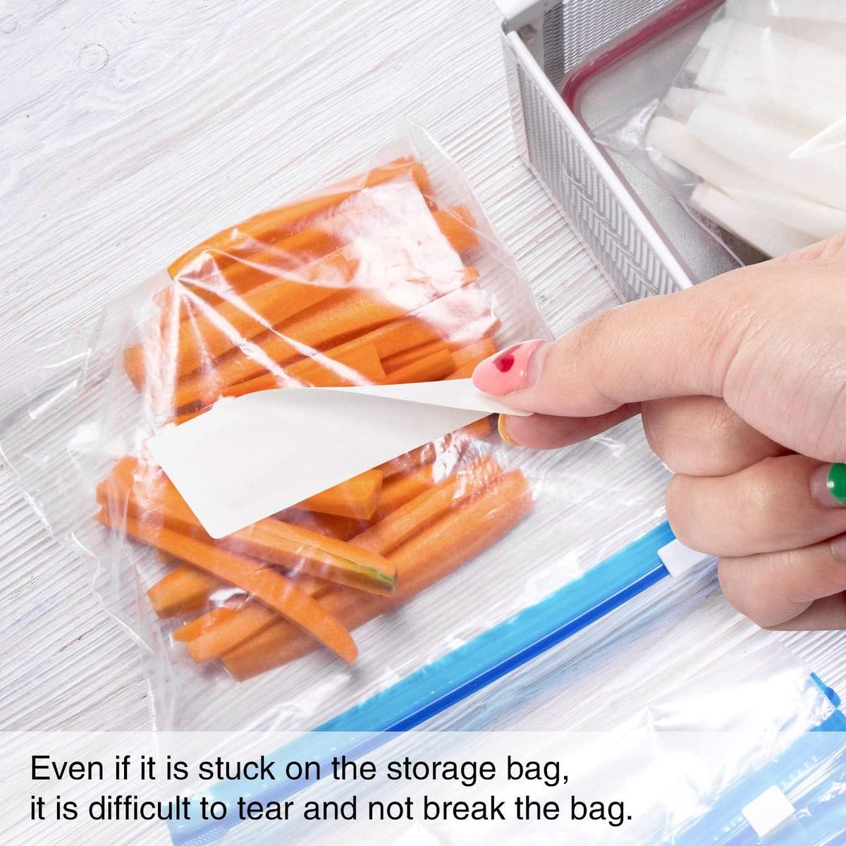 1 x 3 Inch Removable Freezer Labels, Waterproof Oil & Tear Resistant Blank Food Storage Stickers with Perforation Line for Refrigerator Containers, Jars & Meal Prep Organization(300 Pieces)