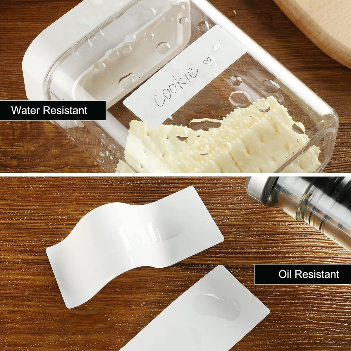 1 x 3 Inch Removable Freezer Labels, Waterproof Oil & Tear Resistant Blank Food Storage Stickers with Perforation Line for Refrigerator Containers, Jars & Meal Prep Organization(300 Pieces)
