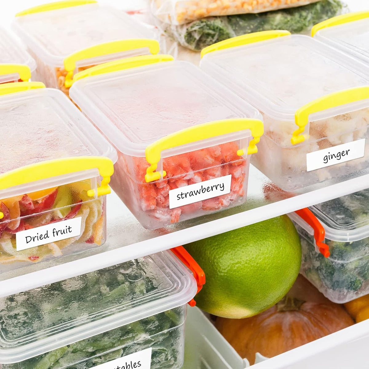1 x 3 Inch Removable Freezer Labels, Waterproof Oil & Tear Resistant Blank Food Storage Stickers with Perforation Line for Refrigerator Containers, Jars & Meal Prep Organization(300 Pieces)