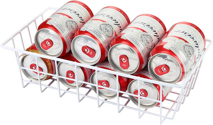 Freezer Organizer Bins Metal Wire Storage Baskets for Upright Refrigerator Chest Freezer, Kitchen Pantry Storage and Organization for Fruit Vegetable Soda Cans Toys and Snacks, Set of 4