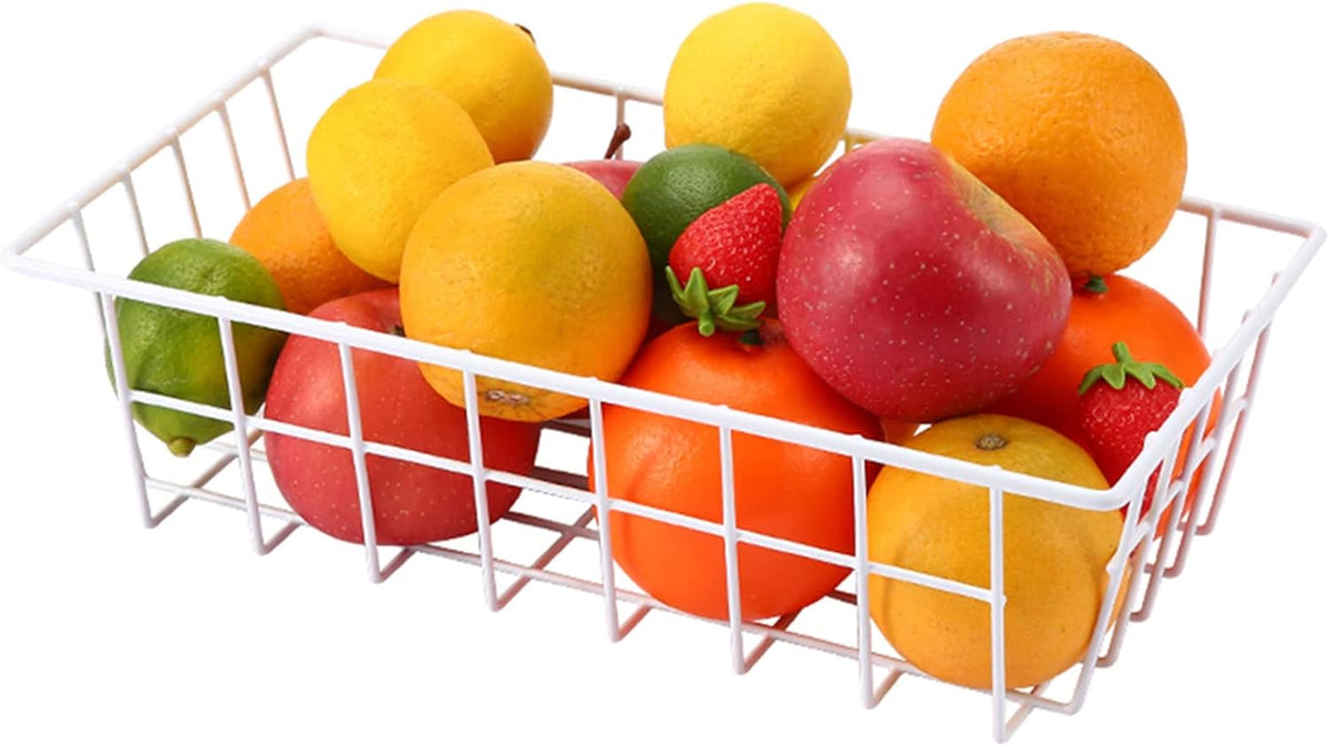 Freezer Organizer Bins Metal Wire Storage Baskets for Upright Refrigerator Chest Freezer, Kitchen Pantry Storage and Organization for Fruit Vegetable Soda Cans Toys and Snacks, Set of 4
