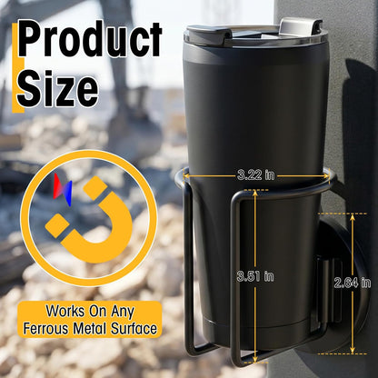 Magnetic Cup Holder, SUS 304 Stainless Steel Magnetic Cup Caddy, Magnetic Drink Holder for Tractor Mower Truck School Bus Refrigerator Treadmill, Magnet Can Holder on Metal Surface