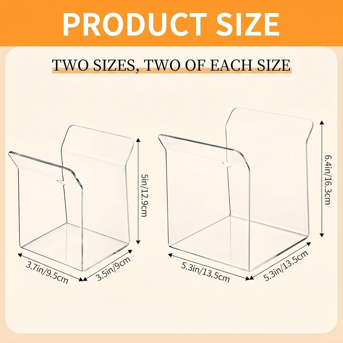 4 Pack Acrylic Bag Holder for Food Prep Bag 2 Sizes Clear Baggy Rack Holder Food Storage Baggy Stand for Filling Make Prep Freezer Meals Hands-free to Pour Leftovers, Quart & Gallon Sizes