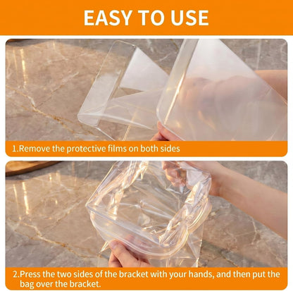 4 Pack Acrylic Bag Holder for Food Prep Bag 2 Sizes Clear Baggy Rack Holder Food Storage Baggy Stand for Filling Make Prep Freezer Meals Hands-free to Pour Leftovers, Quart & Gallon Sizes