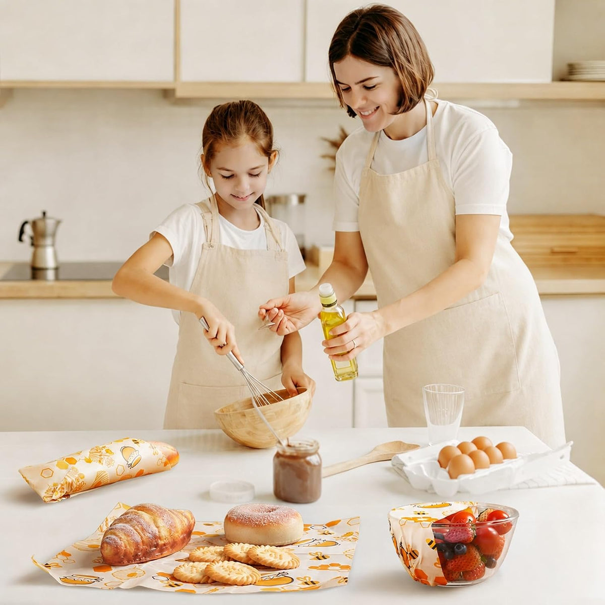 Beeswax Wraps for Food – Reusable Beeswax Bread Bag & Sandwich Wrap