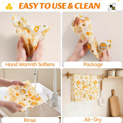 Beeswax Wraps for Food – Reusable Beeswax Bread Bag & Sandwich Wrap