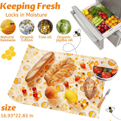 Beeswax Wraps for Food – Reusable Beeswax Bread Bag & Sandwich Wrap