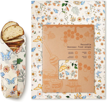 Beeswax Wraps for Food – Reusable Beeswax Bread Bag & Sandwich Wrap