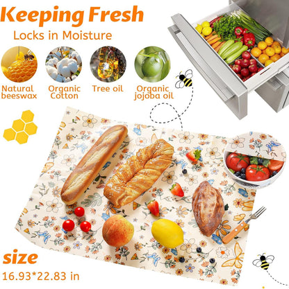 Beeswax Wraps for Food – Reusable Beeswax Bread Bag & Sandwich Wrap