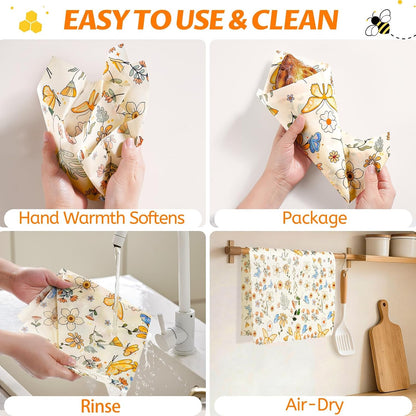 Beeswax Wraps for Food – Reusable Beeswax Bread Bag & Sandwich Wrap
