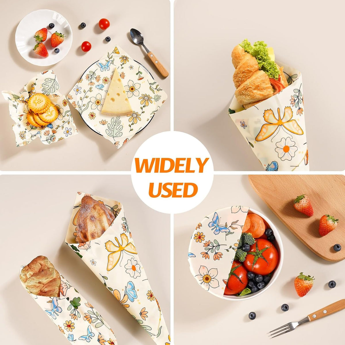 Beeswax Wraps for Food – Reusable Beeswax Bread Bag & Sandwich Wrap