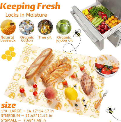 Beeswax Wraps for Food – Reusable Beeswax Bread Bag & Sandwich Wrap