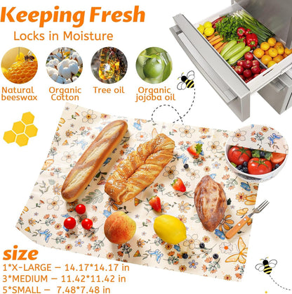 Beeswax Wraps for Food – Reusable Beeswax Bread Bag & Sandwich Wrap