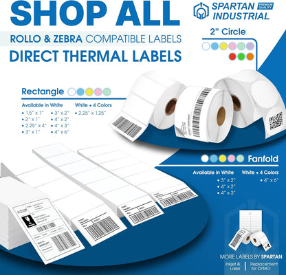 4" X 2" Direct Thermal Fanfold Labels (1500 Count, 1 Stack)