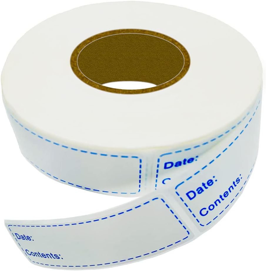 Removable Freezer Labels,1 x 3 Inch Food Storage Stickers,Self-Adhesive Date Labels-Waterproof Oil-Resistant Easy Clean Leaves no Residue,4 Color Labels 3 Rolls