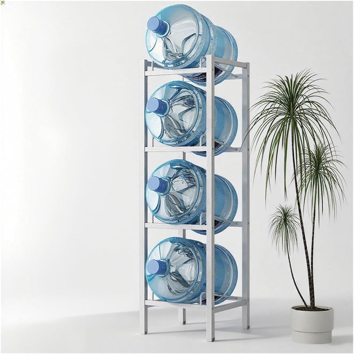 Heavy Duty 5 Gallon Water Bottle Holder Dispenser Stand, Separated 2/3/4/6/8/9/12-tier Stackable Water Jug Storage, Upright Drink Cooler Caddy(4 Tray -1 * 4)