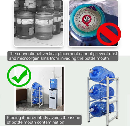 Heavy Duty 5 Gallon Water Bottle Holder Dispenser Stand, Separated 2/3/4/6/8/9/12-tier Stackable Water Jug Storage, Upright Drink Cooler Caddy(4 Tray -1 * 4)