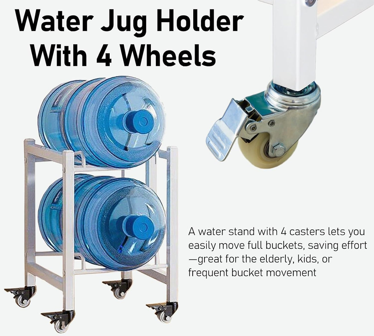 Heavy Duty 5 Gallon Water Bottle Holder Dispenser Stand, Separated 2/3/4/6/8/9/12-tier Stackable Water Jug Storage, Upright Drink Cooler Caddy(4 Tray -1 * 4)