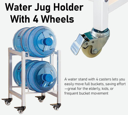 Heavy Duty 5 Gallon Water Bottle Holder Dispenser Stand, Separated 2/3/4/6/8/9/12-tier Stackable Water Jug Storage, Upright Drink Cooler Caddy(4 Tray -1 * 4)