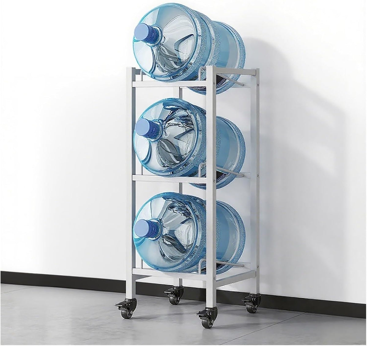 Heavy Duty 5 Gallon Water Bottle Holder Dispenser Stand, Separated 2/3/4/6/8/9/12-tier Stackable Water Jug Storage, Upright Drink Cooler Caddy(4 Tray -1 * 4)